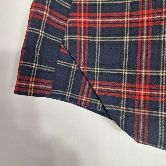 River Island Womens Coquette Skort Short Plaid Faux Leather Side Zip Size 8 - Picture 5 of 15